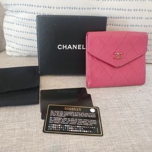 Pre-owned authentic Chanel pink wallet